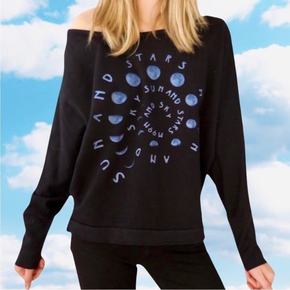 Chaser Sun Moon and Stars Hi-Low Dolman Sweatshirt - Picture 1 of 7